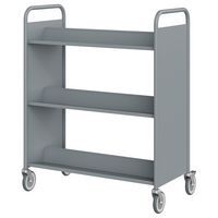 Chariot à livres 6 tablettes inclinées double face gris 7040 - Image principale