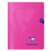 Mimesys cahier piqué polypro 17x22cm 48p ligné + marge coloris assortis - Image 5