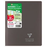 Koverbook piqué  couverture opaque en POLYPRO recyclé 9 couleurs ass 17x22cm 96p ligné + marge livré en boîte - Image 2