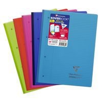 Koverbook bloc de cours agrafé grand côté perfo 4 trous 22,3x29,7cm 160p ligné + marge coloris assortis - Image 5