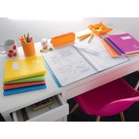Koverbook reliure intégrale enveloppante PP transparent Rouge 22,5x29,7cm 160p ligné + marge perfo 4 trous - Image 4