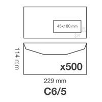 Boite 500 enveloppes gommées 114x229 fen45x100 80g - Image 2