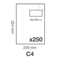 Boite 250 pochettes auto.adh 229x324 blanc 90g Fen - Image 2