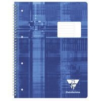 Cahier reliure intégrale 22,5x29,7cm 160p ligné + marge à droite (N°25) CouvBleue perfo4 trous - Image principale