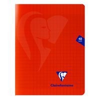 Mimesys cahier piqué polypro 17x22cm 48p séyès Rouge - Image principale
