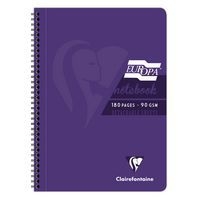 EUROPA GLOSSY, reliure intégrale A4 Violet 180p détachLigné + marge - Image principale