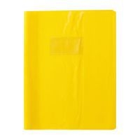Protège-cahier+Marque-page grain madras 22/100ème 17x22 jaune + porte étiquette - Image principale
