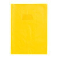 Protège-cahier grain cuir 20/100ème 21x29,7 jaune + porte étiquette - Image principale