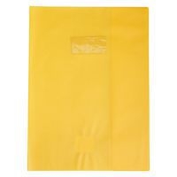 Protège-cahier grain cuir 20/100ème 24x32 jaune + porte étiquette - Image principale