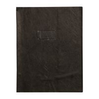 Protège-cahier grain cuir 20/100ème 24x32 noir + porte étiquette - Image principale