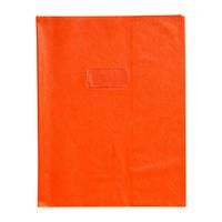 Protège-cahier grain cuir 20/100ème 24x32 orange + porte étiquette - Image principale