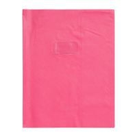 Protège-cahier grain cuir 20/100ème 24x32 rose + porte étiquette - Image principale