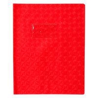 Protège-cahier grain losange18/100ème 17x22 rouge + porte étiquette - Image principale