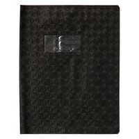 Protège-cahier grain losange 18/100ème 17x22 noir + porte étiquette - Image principale