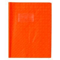 Protège-cahier grain losange 18/100ème 17x22 orange + porte étiquette - Image principale
