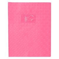 Protège-cahier grain losange 18/100ème 17x22 rose + porte étiquette - Image principale