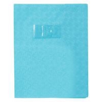 Protège-cahier grain losange 18/100ème 17x22 bleu clair + porte étiquette - Image principale
