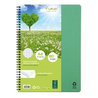 FOREVER premium, cahier reliure intégrale A4 90g recyclé Vert 120p détach Séyès - Image principale