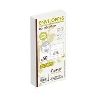 50 enveloppes 110x220 fen45x100 80g blanc recyclé, ss cello - Image principale
