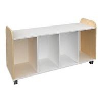 Meuble à bacs 4 cases colonnes hauteur 74 cm  coloris hêtre - Image 3