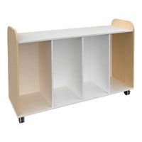 Meuble à bacs 4 cases colonnes hauteur 74 cm  coloris hêtre - Image 4