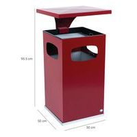 Cendrier-poubelle 72L / Rouge bordeaux - Manutan - Image 5