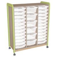 Meuble colonnes à casiers Lili 3 col/24+6 casiers Ht 137cm 9207 Vert - Image principale