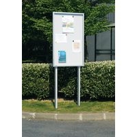 Lot 2 supports à sceller pour grande vitrine extérieure avec porte battante - Image 2