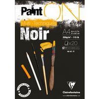 Bloc 20 feuilles PaintON Noir 250g - Clairefontaine - Image principale