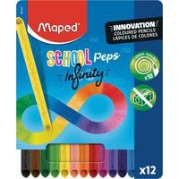 Etui 12 crayons de couleurs SCHOOL'PEPS INFINITY sans déchet - Image principale