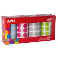 Lot 4 rouleaux 1770 gommettes rond 4 coul 20mm (7080 gommett - Image principale