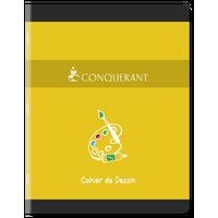 CONQUERANT Cahier Dessin 17x22cm Réglure Unie Blanche 16 Pages Agrafées Couverture Carte Coloris Assortis - Image 5