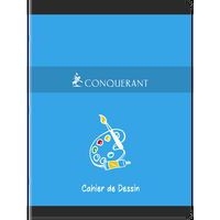 CONQUERANT Cahier Dessin 24x32cm Réglure Unie Blanche 16 Pages Agrafées Couverture Carte Coloris Assortis - Image 2