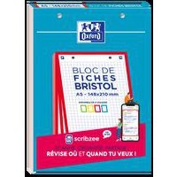 OXFORD Bloc de Fiches Bristol 2.0 A5 Petits Carreaux 5mm 30 Fiches Collées Bords Colorés Assortis - Image 5