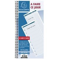 Lot de 5 Carnet spiralé 29,7x14cm - à faire ce jour - 125 feuilles - Image principale