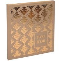 Lot de 2 livres d'or 140 pages tranche or 21x19cm PALMYRE palmier - Image principale