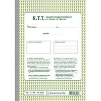 Lot de 5 Manifold RTT Enregistrement temps travail 50 feuil. dupli autocopiants - Image principale