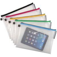Lot de 10 Pochette à fermeture éclair en plast. souple A4 col. assort. - Image principale