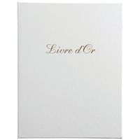 Lot de 2 livres d'or + titre 100 pages blanches 27x22cm vertical blanc - Image principale