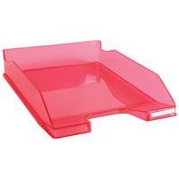 Lot de 6 Corbeille à courrier MIDI-COMBO framboise transparent - Image principale