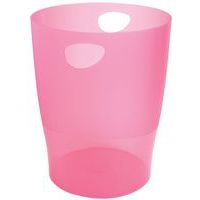 Lot de 8 Corbeille à papier 15 litres ECOBIN framboise transparent - Image principale