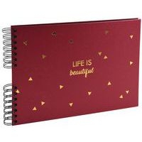 Album photos à spirales 50 pages noires 32x22cm life rouge - Image 2