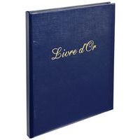 Lot de 5 livres d'or Balacron + titre 140 pages blanches 21x19cm vertical bleu - Image 3