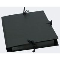 Lot de 5 Carton à dessin kraft noir vernis + ruban 32x45cm a A3 Noir - Image 2