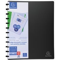 Lot de 4 Protège-doc. à ann. et pochet. détachables 60 vues A4 noir - Image 2