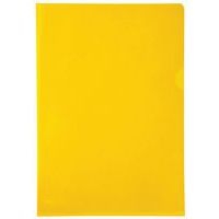 Etui carton de 100 poch. coin pvc lisse  hr 13/100e A4 jaune - Image principale
