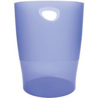 Lot de 8 Corbeille à papier 15 litres ECOBIN bleu glacé transparent - Image 2