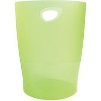 Lot de 8 Corbeille à papier 15 litres ECOBIN vert pomme transparent - Image 2
