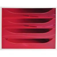 Caisson 4 tiroirs gris/framboise transparent - Image 2