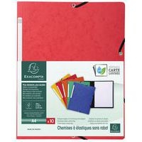 Lot de 50 chemises à élastique sans rabat carte lustrée 355gm² A4 rouge - Image 3